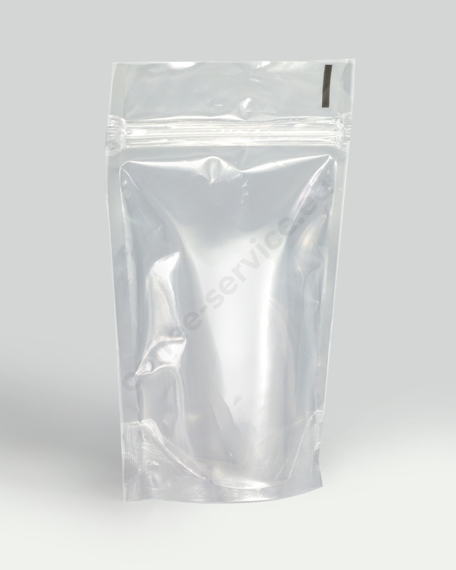 Doypack® Plastique Transparent 250ml - 122x185+2x35